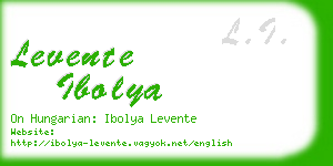 levente ibolya business card